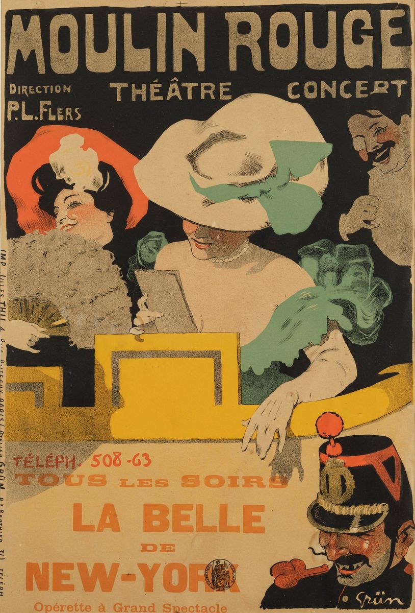 Jules-alexandre Grün (1868-1938)la Belle De New York /moulin-rouge, Theatre Concerts
