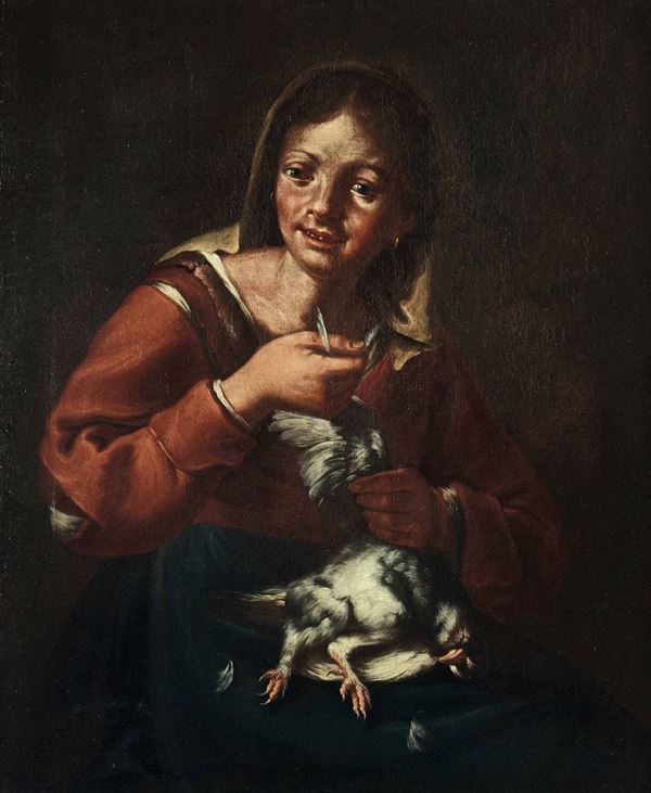 Giacomo Francesco Cipper detto il Todeschini (documentato dal 1705 al 1736), attribuito a Donna con cacciagione