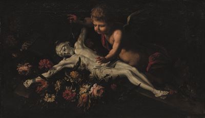 Scuola Genovese del XVII Secolocrocifisso con Putto