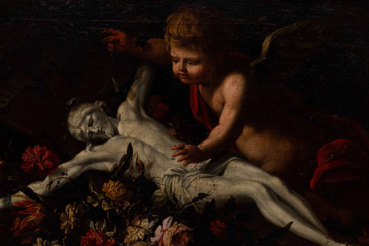 Scuola Genovese del XVII Secolocrocifisso con Putto