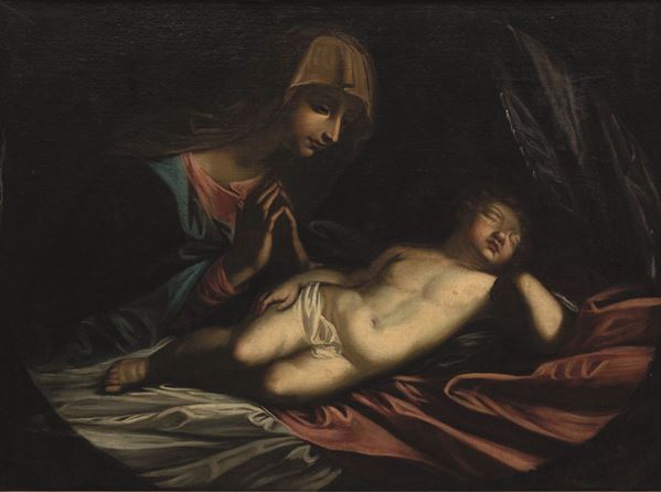Guido Reni (Bologna 1575-1642), copia da Madonna con Bambino dormiente