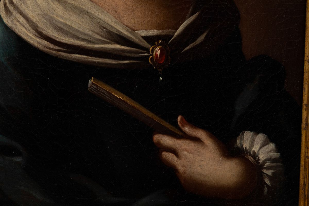 Giuseppe Bonito ( Castellammare di Stabia 1707 - Napoli 1789) Ritratto di Fanciulla con Ventaglio