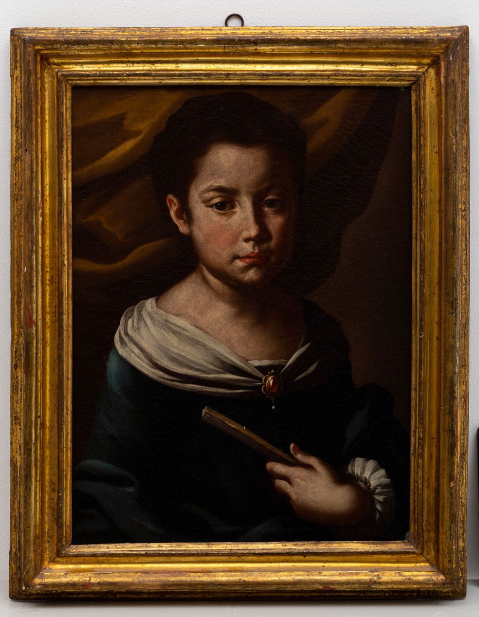 Giuseppe Bonito ( Castellammare di Stabia 1707 - Napoli 1789) Ritratto di Fanciulla con Ventaglio