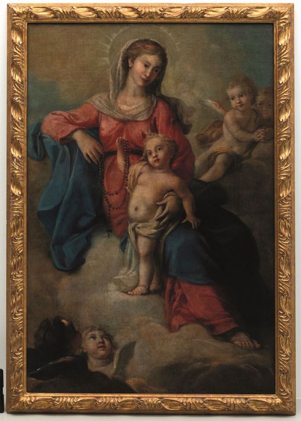 Scuola emiliana del XVII secolo Madonna del Rosario