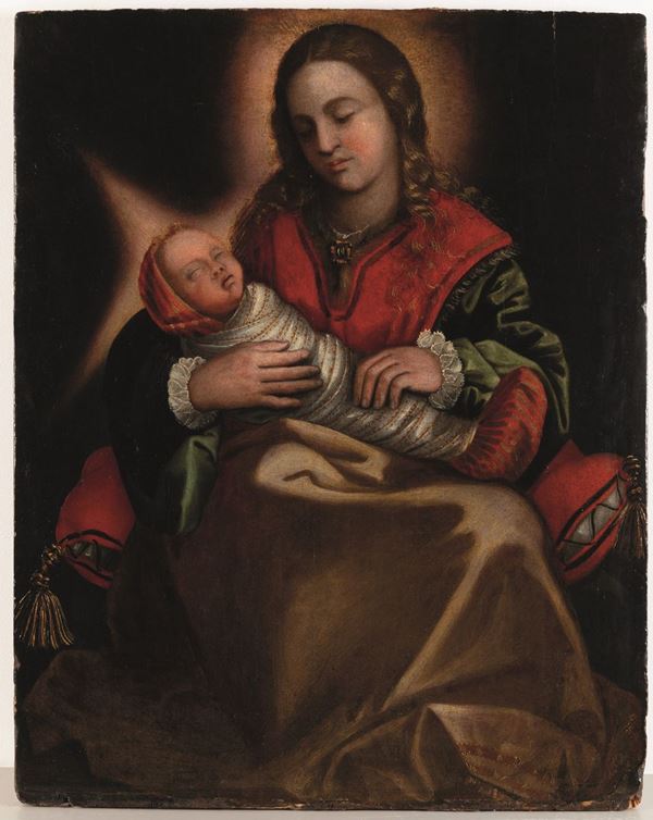 Scuola cremonese del XVI secolo Madonna con Bambino