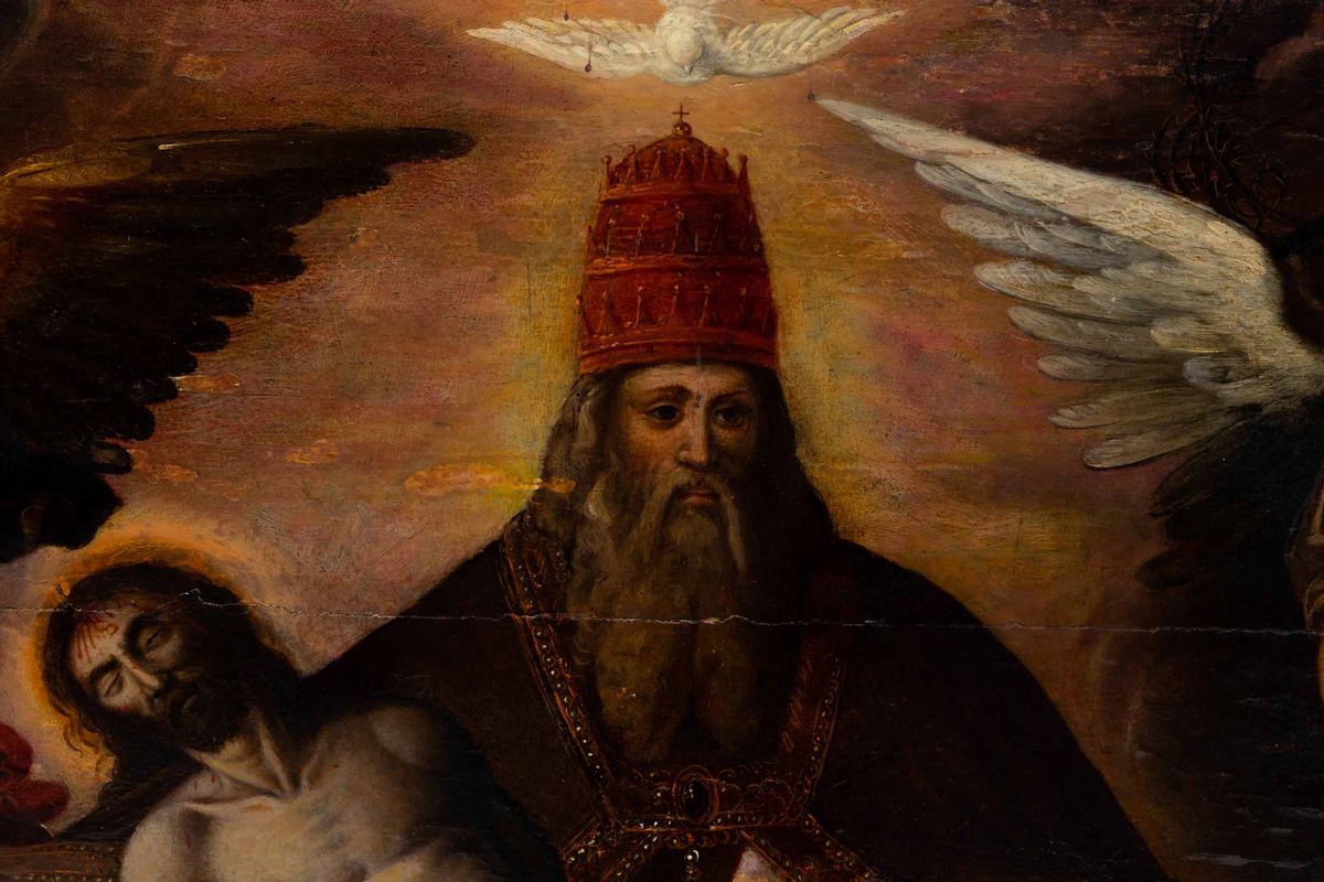 Maestro del Figliol Prodigo (attivo Ad Anversa tra il 1550 e il 1560)trinità