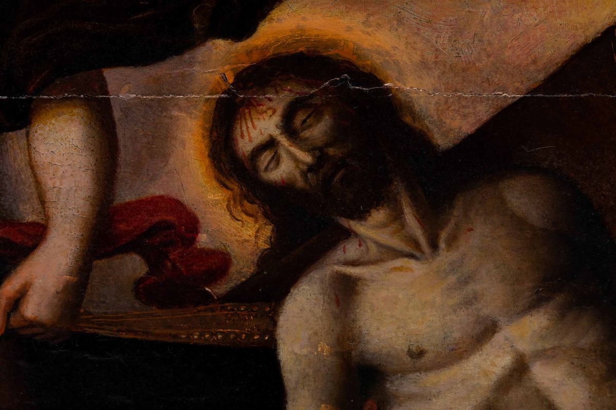 Maestro del Figliol Prodigo (attivo Ad Anversa tra il 1550 e il 1560)trinità