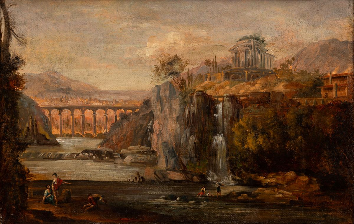 Giuseppe Bonito (castellammare di Stabia 1707 - Napoli 1789), Ambito Dipaesaggio con Architetture...