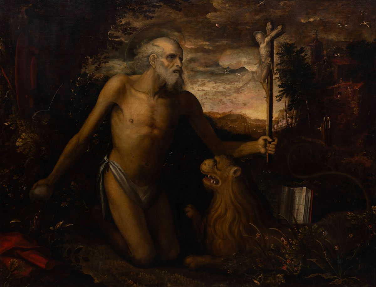 Domenico Ricci Detto il Brusasorci (verona 1516-1567) San Gerolamo Penitente