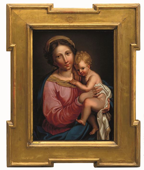 Giovan Battista Salvi detto il Sassoferrato (Sassoferrato 1609 - Roma 1685), copia da Madonna con Bambino