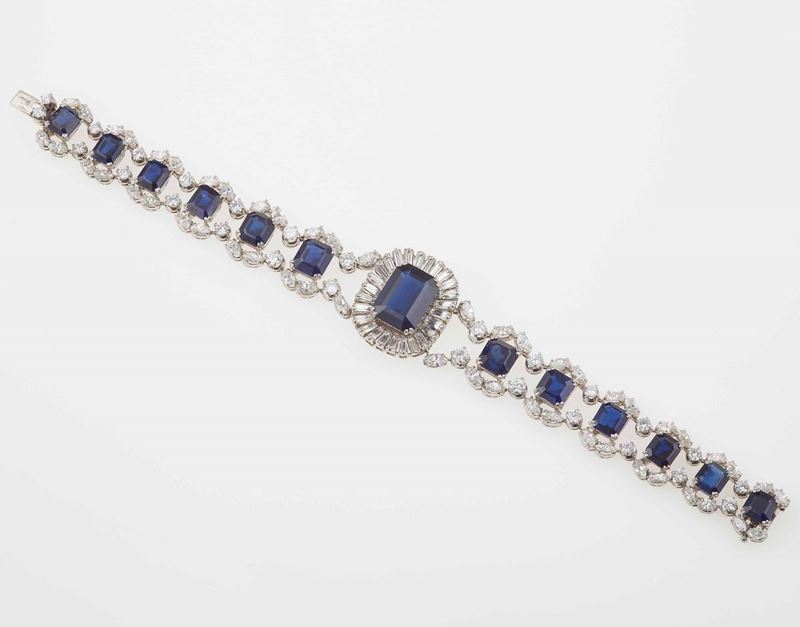 Cusi. Bracciale con zaffiri e diamanti  - Auction Fine Jewels - Cambi Casa d'Aste