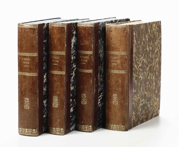 D'Orbigny, Alcide Voyage dans l'Amèrique Mèridionale...Paris, 1835-1839. Tomo I e IV soltanto. Volume di atlante delle tavole e volume della parte storica.