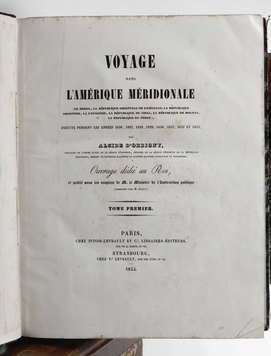D'orbigny, Alcidevoyage Dans L'amèrique Mèridionale...paris, 1835-1839. Tomo i e IV Soltanto. Vol...
