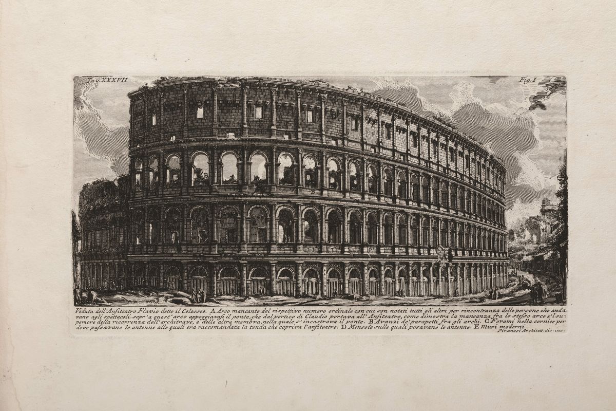 Piranesi, Giovanni Battista ( Mogliano Veneto, 1720 - Venezia, 1778)diciannove Tomi Dell'opera In...
