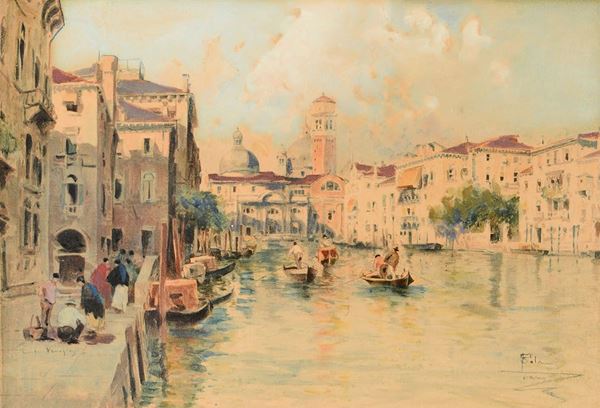 Paolo Sala ( 1859 - 1924 ) Veduta di Venezia