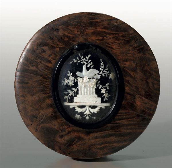 Scatola in legno tornito, ebano e avorio. Torino inizi del XIX secolo. Atelier di Giuseppe Maria Bonzanigo (Asti 1745 - Torino 1820)