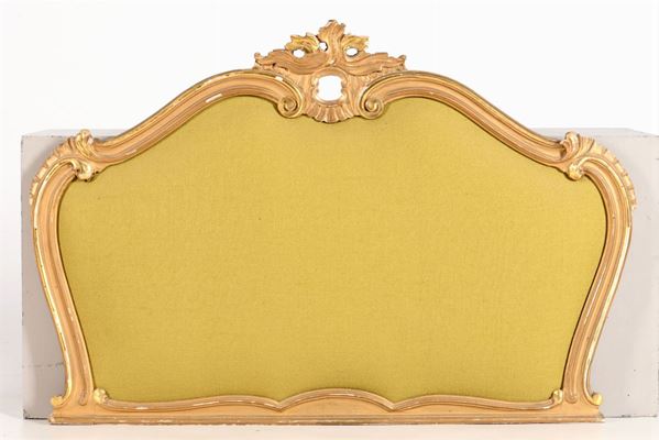Testata di letto con cornice in legno dorato