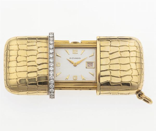Movado Hermeto gold and diamond pocket watch. Signed Enrico Cirio