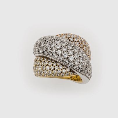 Diamond and gold ring. Signed Damiani. Fitted case  - Auction 100 designer jewels - Cambi Casa d'Aste