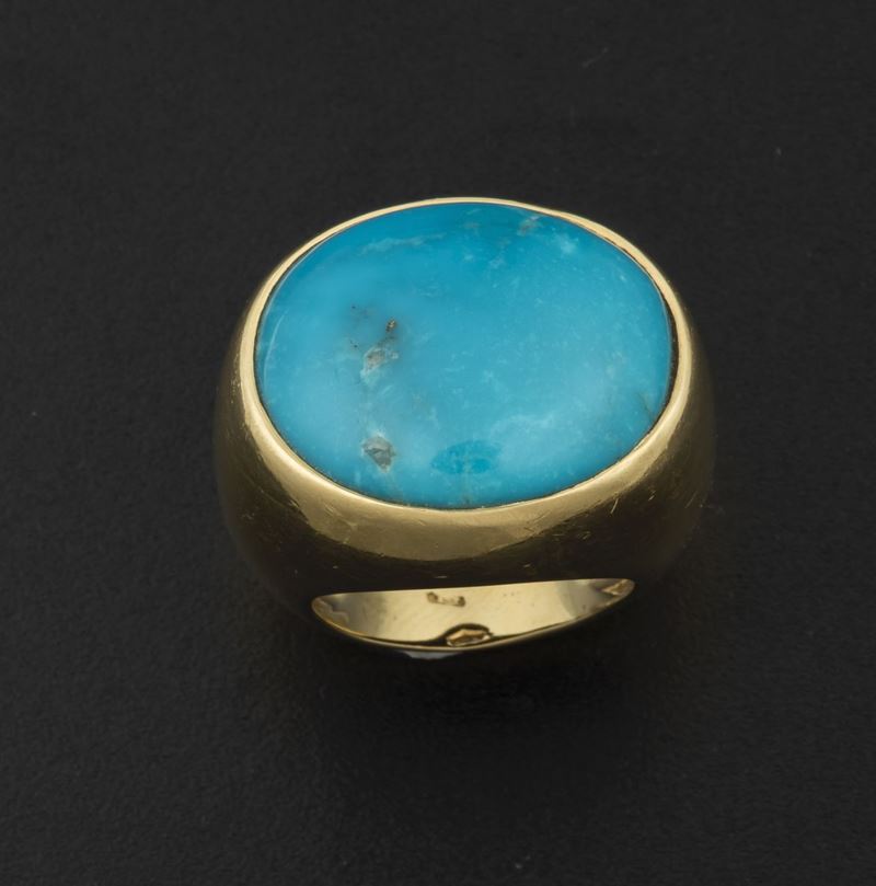 Anello con turchese  - Auction Jewels - Timed Auction - Cambi Casa d'Aste
