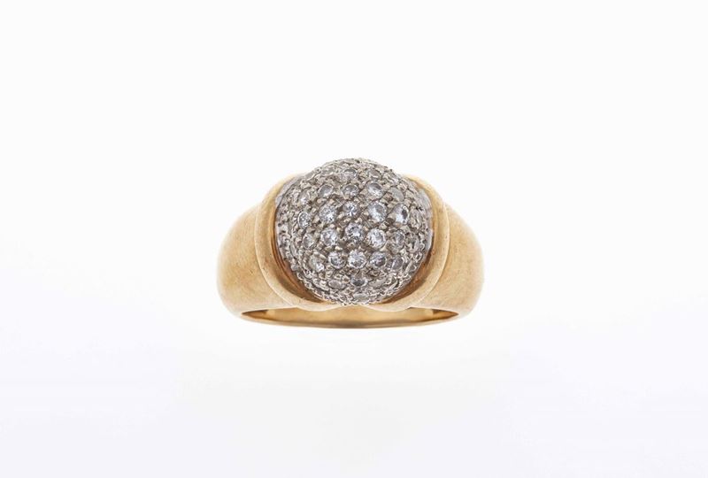 Anello con pavé di diamanti  - Auction Jewels - Time Auction - Cambi Casa d'Aste