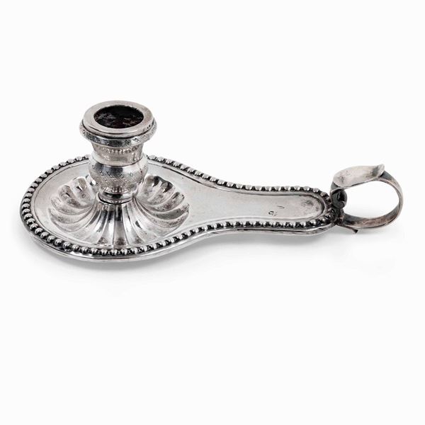 A silver candle holder, Rome early 1800s