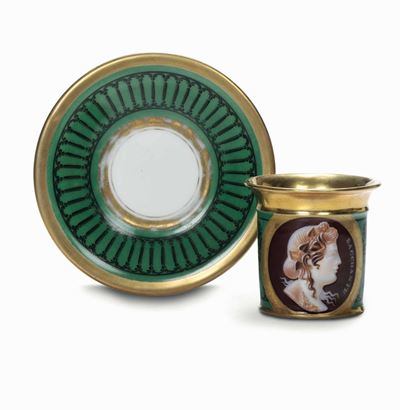 Tazza con Piattino Parigi, Manifattura Schoelcher, Primo Terzo del XIX Secolo