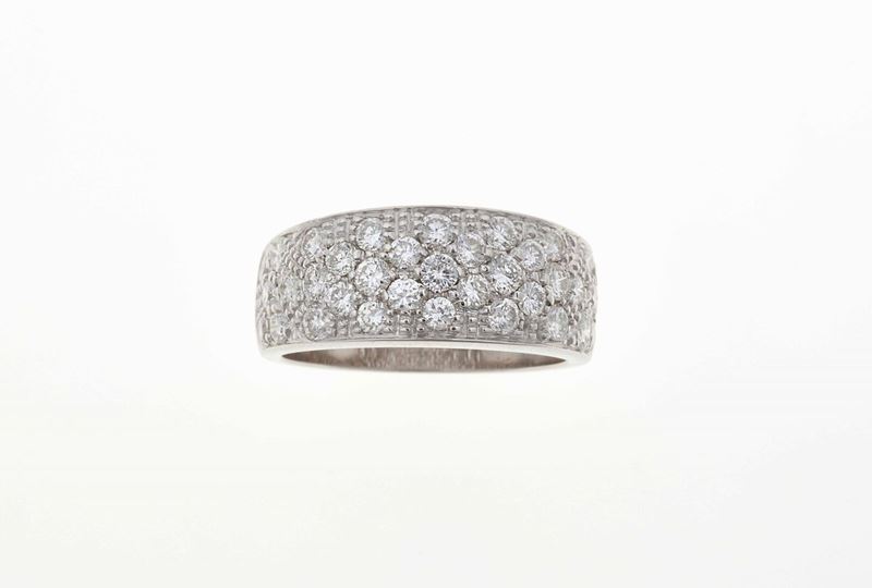 Anello a fascia con diamanti  - Auction Jewels - Time Auction - Cambi Casa d'Aste