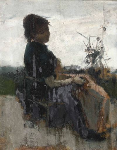 Egisto Ferroni (1835-1912)donna di Spalle