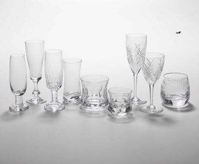 Undici Flûtes. Francia, Manifattura Baccarat, XX Secolo.