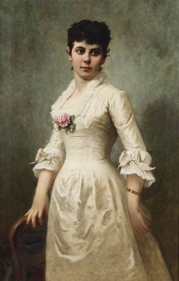 Ferdinand Humbert (1842 - 1934) Ritratto di giovane donna, 1886