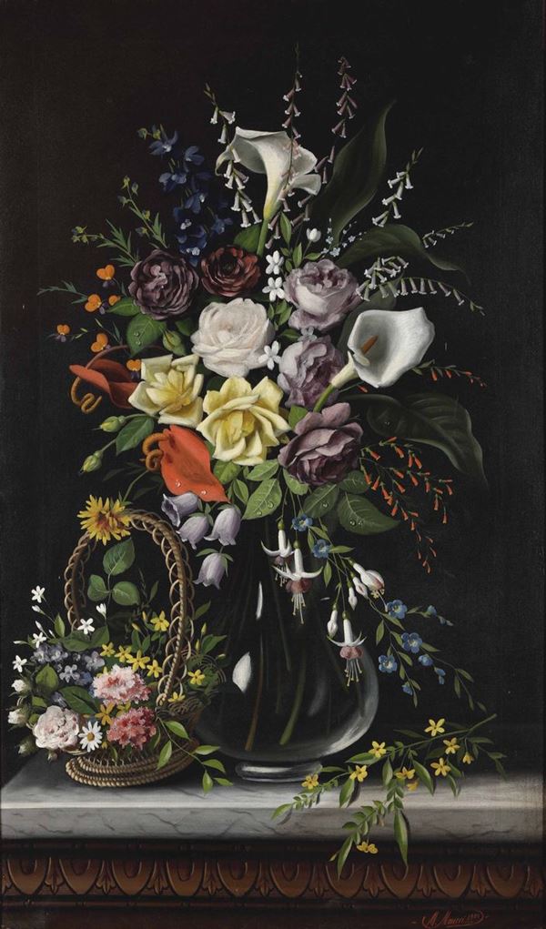 Michelangelo Meucci (1840-1909) Natura morta di fiori, 1900