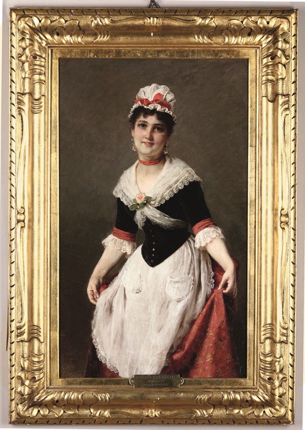 Ernesto Fontana (1837 - 1918), attribuito a Ritratto femminile