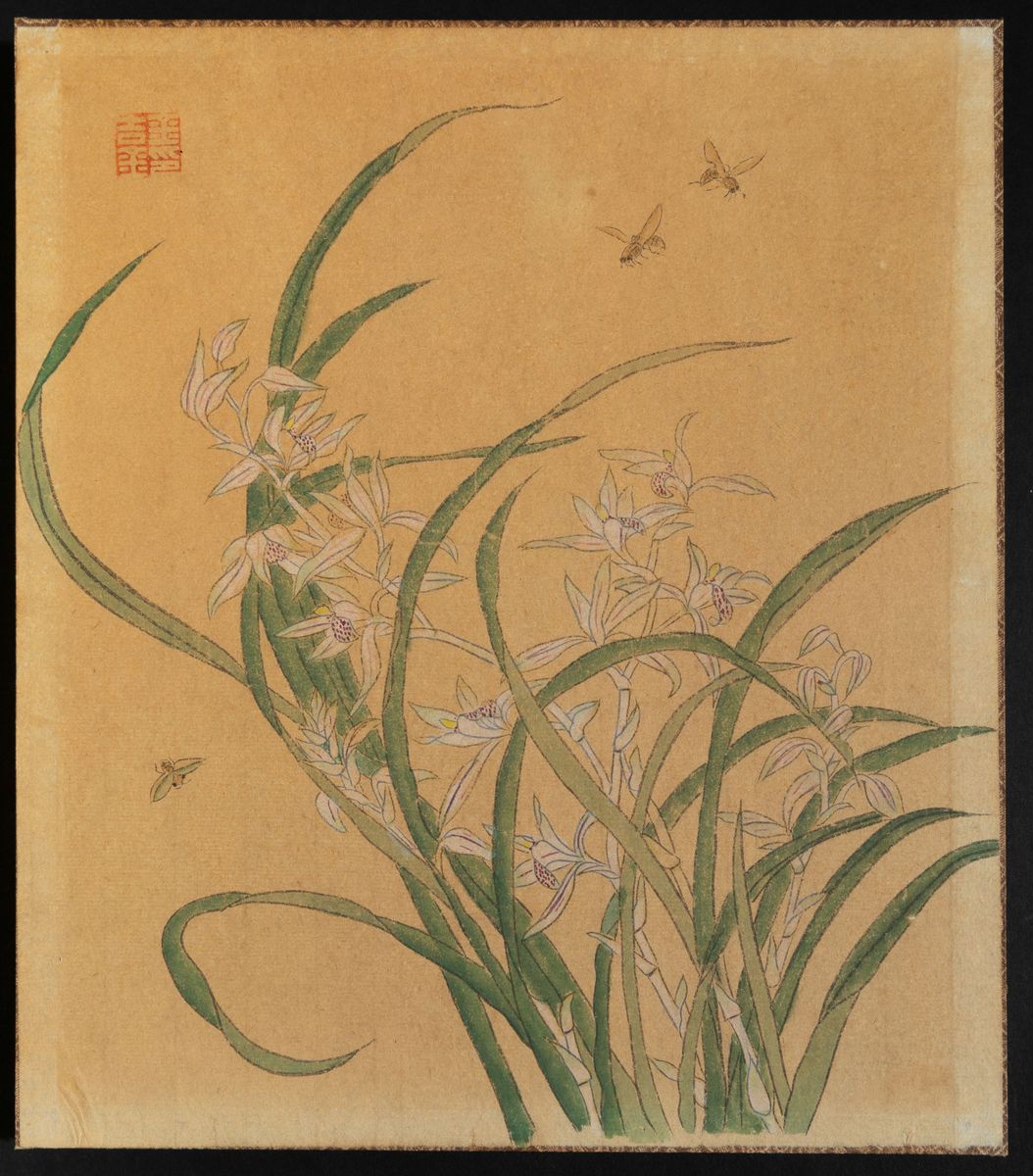 Dieci Disegni su Carta Raffiguranti Soggetti Naturalistici con Fiori, Insetti e Iscrizioni, Cina,...