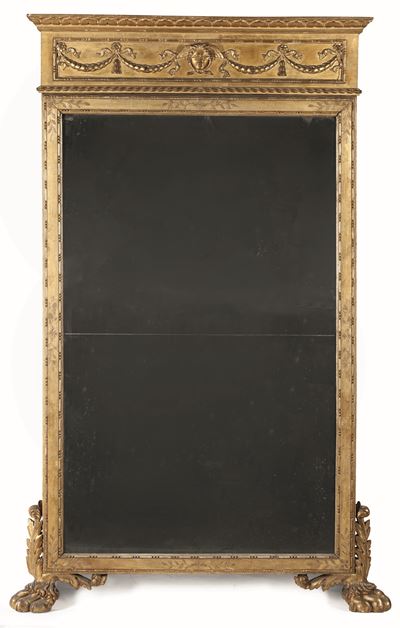 Caminiera Luigi XVI in Legno Intagliato e Dorato, Fine XVIII Secolo