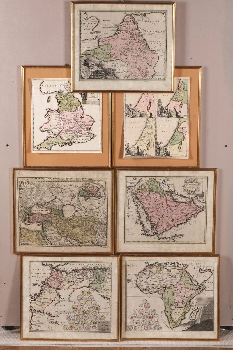 Weigelio, Cristoforo Otto carte geografiche in coloritura coeva, Secolo XVIII  - Auction Engravings, Views, Maps and Rare Books - Cambi Casa d'Aste