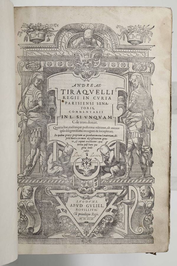 Tiraquelli, Andrea Tractati vari...De revocando donatione... Lungduni, Apud Guglielmo Rovillium, 1569.