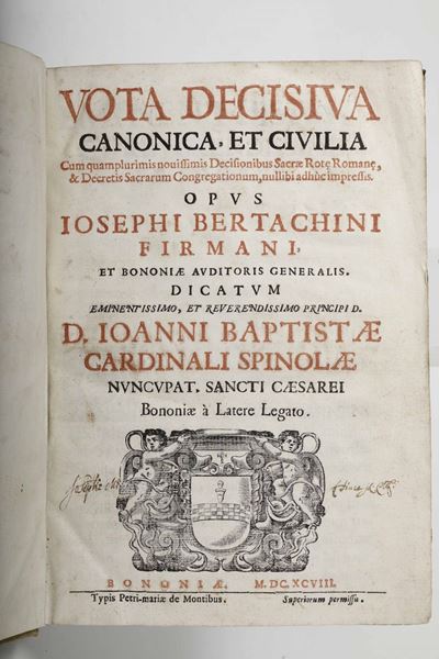 Bertachini, Josephvota Decisiva Canonica Et Civilia...bononiae, Typis Petri-mariae De Montibus, 1...