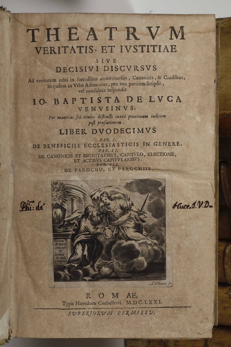 De Luca Jo Baptista - De Luca, Jo Baptistaopera...romae, Corbelletti, 1673.