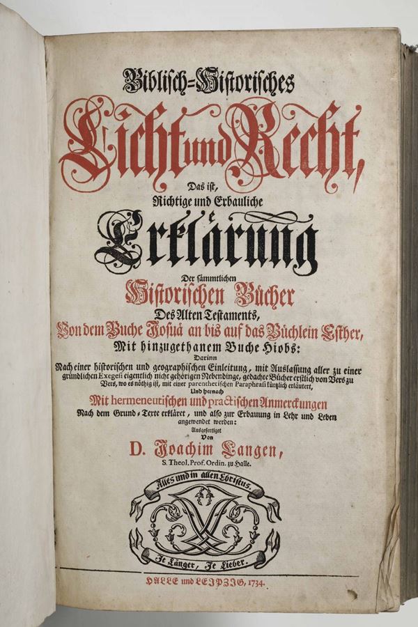 Joachim, Lange Biblisch Historisches...Leipzig,1734.