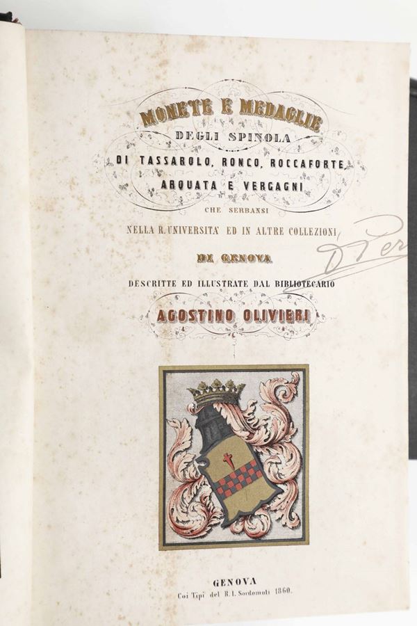 Olivieri, Agostino Monete e medaglie degli Spinola..Genova,Tip.Sordo-Muti,1860