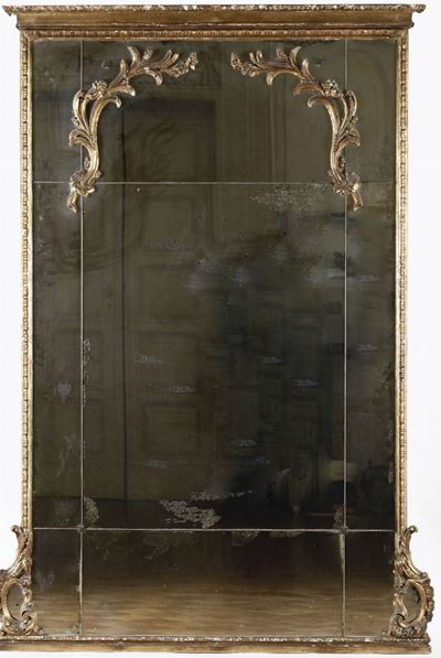 Specchiera in Legno Dorato, XIX Secolo