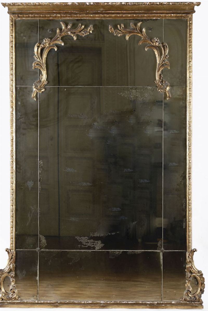 Specchiera in legno dorato, XIX secolo  - Asta Antiquariato II - Asta a Tempo - Cambi Casa d'Aste