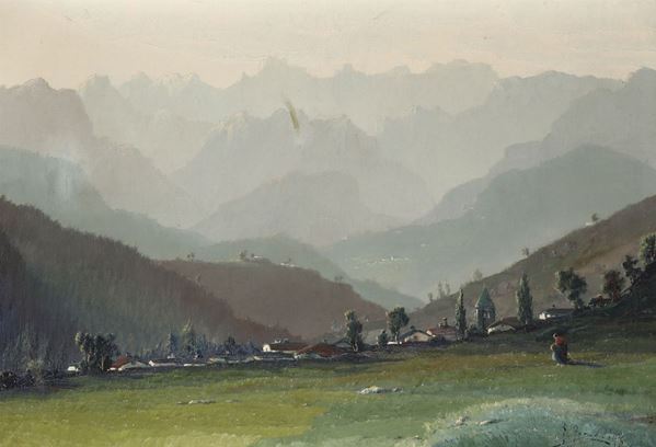 Pittore del XX secolo Paesaggio montano