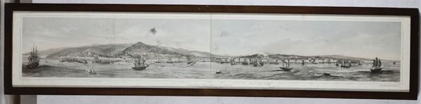 Lemercier - Couviller & Jacottet Panorama della citta di Trieste.. Paris, Lemercier. Metà sec.XIX (Ma  [..]