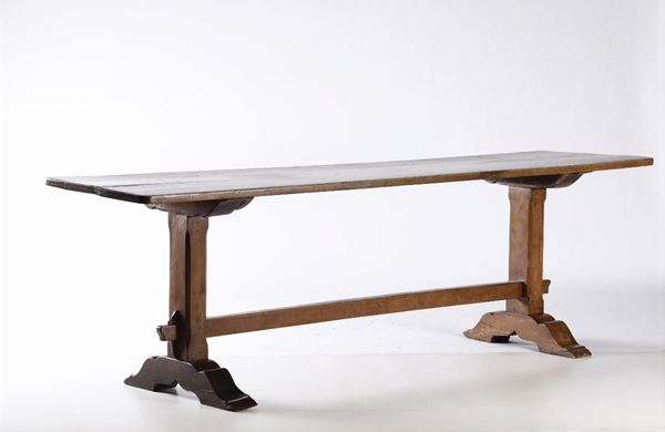 Tavolo in stile fratino in legno, XIX secolo