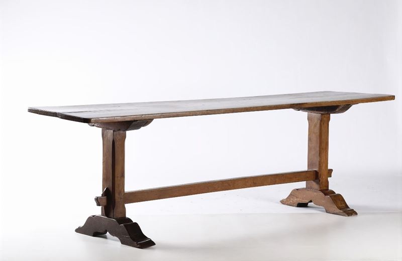 Tavolo in stile fratino in legno, XIX secolo  - Asta Antiquariato III - Asta a Tempo - Cambi Casa d'Aste