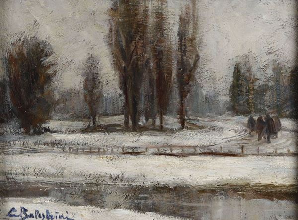 Carlo Balestrini (1868-1922) Paesaggio invernale