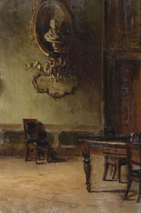 Pittore del XIX-XX secolo Scena di interno