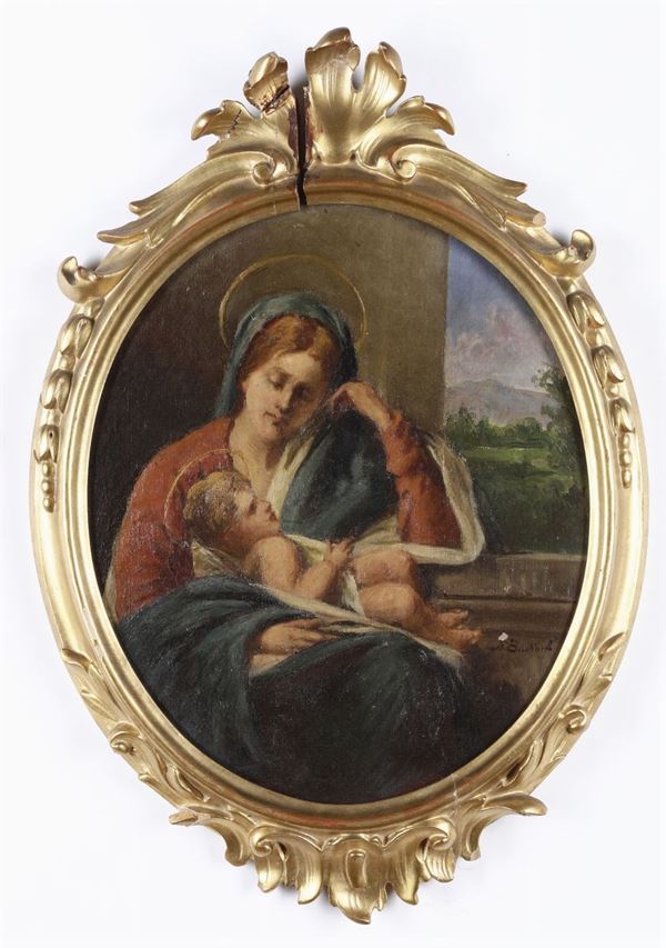 Leopoldo Burlando (1841-1915) Madonna con Bambino